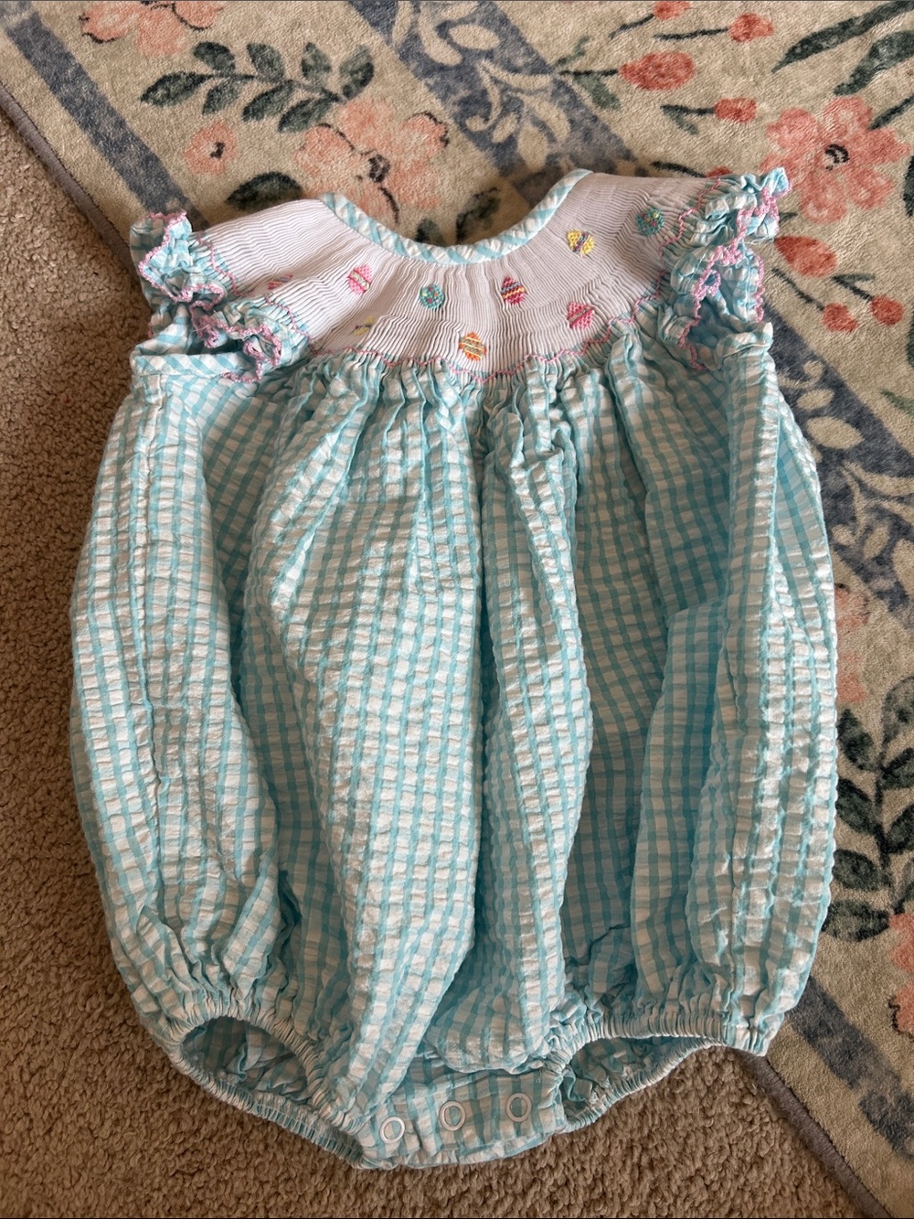Southern Smocked Company Easter Egg Bubble Baby Girl 9mo